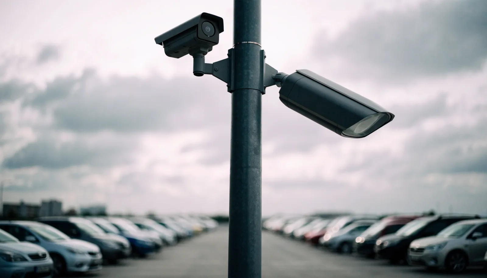 câmeras de monitoramento cobrindo o estacionamento em Viracopos