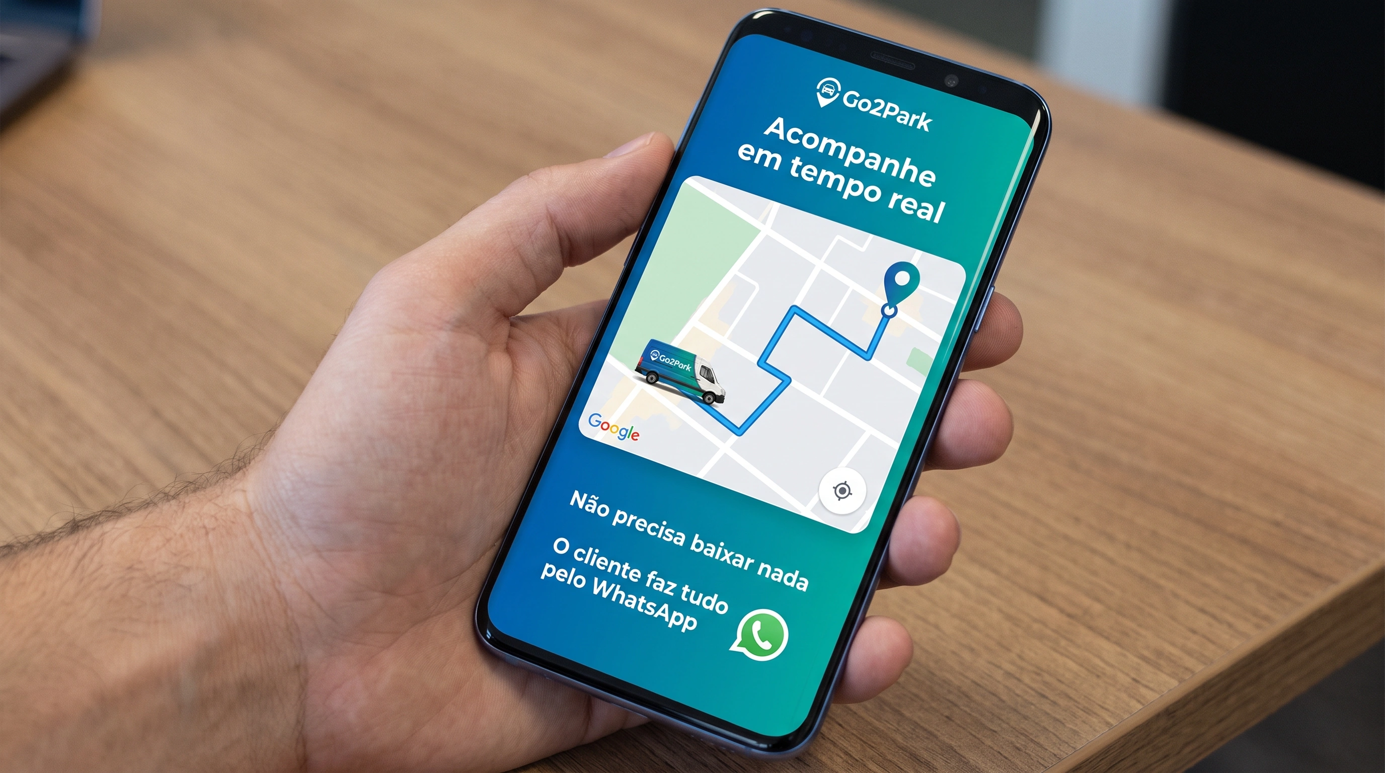 rastreamento de van Go2Park em tempo real via Google Maps
