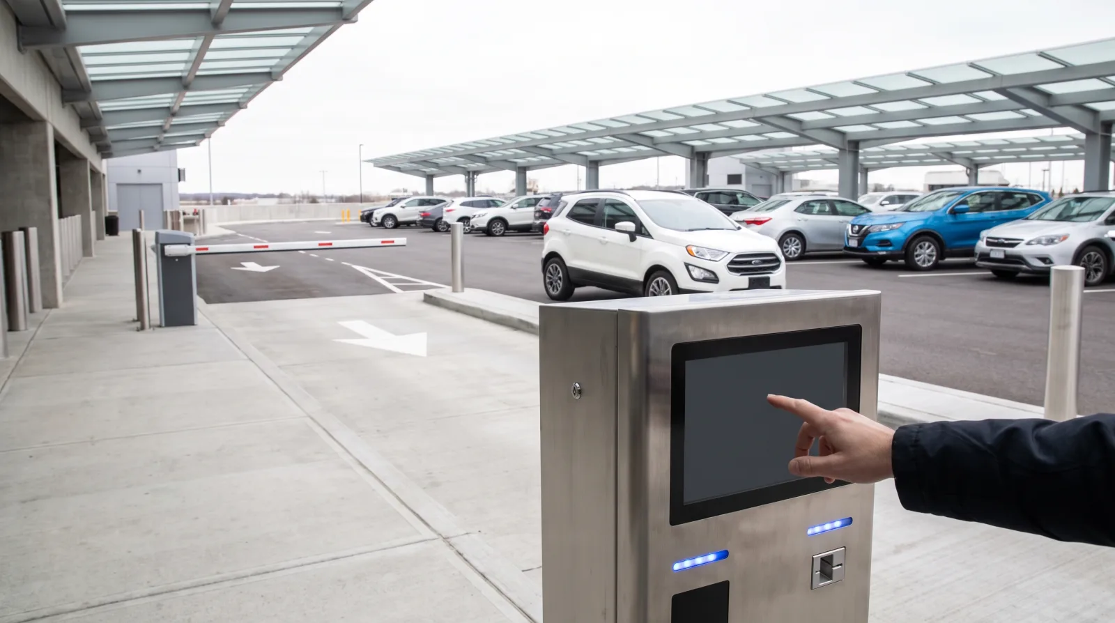 painel com o preço da diária para estacionar o carro no aeroporto