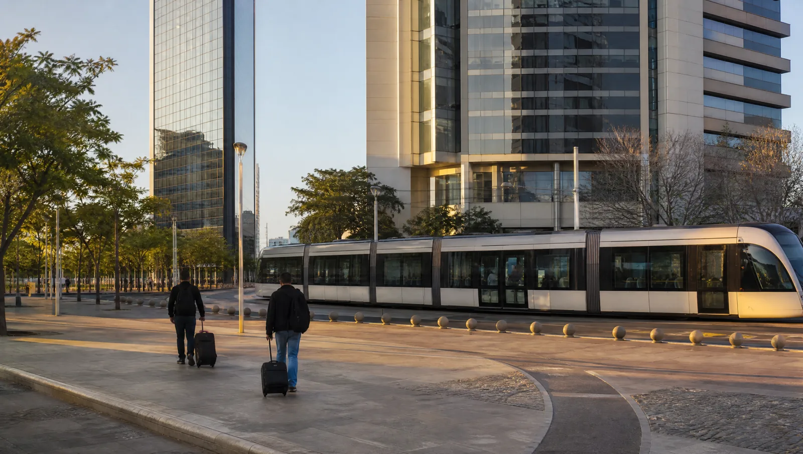 VLT passando em frente aos prédios do centro do Rio, alternativa aos estacionamentos baratos no Santos Dumont